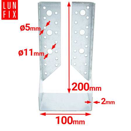 Wieszak belki 100x200x2 mm dzielony łącznik