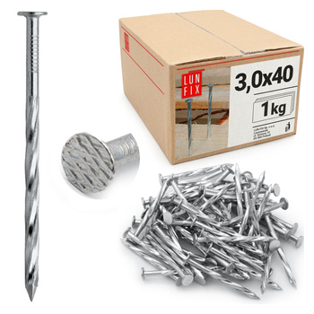 Gwoździe skręcane 3x40 mm 1,5" ocynkowane 1kg