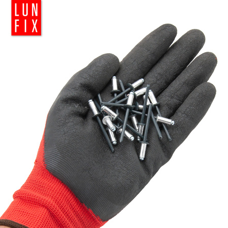 Nity zrywalne 4,8x10mm aluminiowo-stalowe CZARNE RAL9005 100szt.