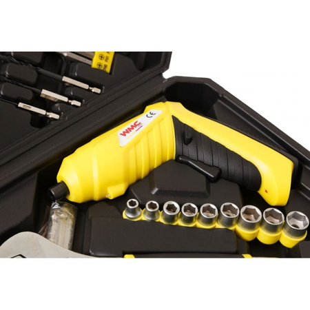 Zestaw narzędzi do domu wkrętarka AKU USB wiertła bity do domu 110 elementów