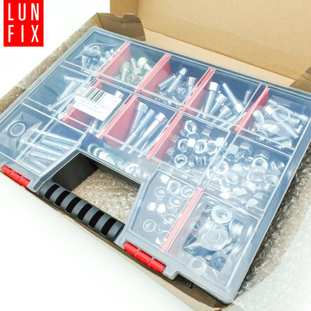 Zestaw śrub imbus, nakrętek, podkładek M12 (390el)