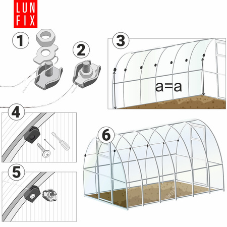 Zestaw do podwiązywania roślin 6m do szklarni LUN FIX