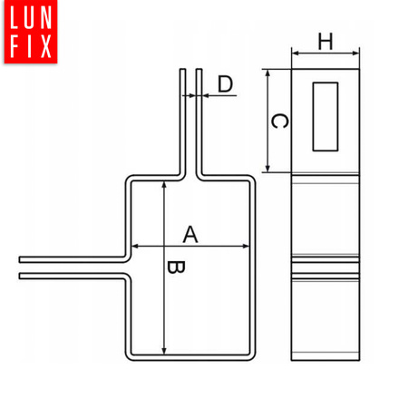 Obejma narożna 40x60 mm srebrna komplet