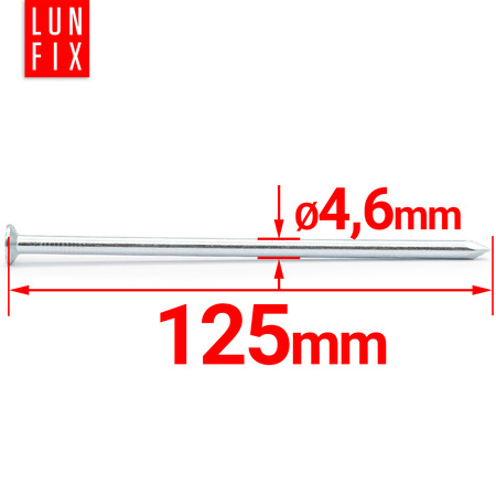 Gwoździe budowlane 4,6x125 mm 5 cali ocynkowane 1kg