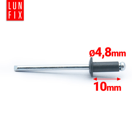 Nity zrywalne 4.8x10mm aluminiowo-stalowe antracyt RAL7016 100szt.