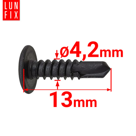 Wkręty samowiercące do metalu 4,2x13 fosfatowane 100szt.