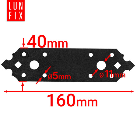 Płytka perforowana ozdobna 160x40x2,5 łącznik płaski SDLP3 10szt.