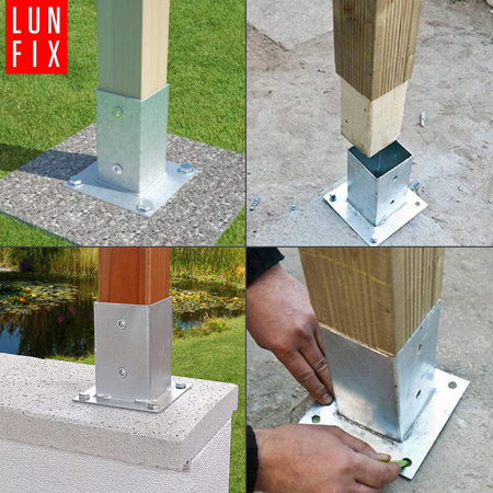 Podstawa słupa przykręcana "stopa" 90x90 mm kotwa