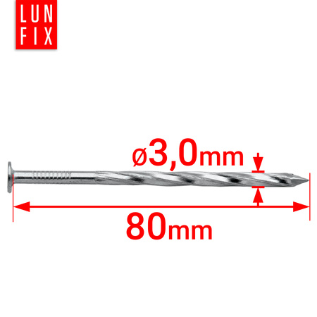 Gwoździe skręcane 3x80 mm 3 cale ocynkowane 5kg