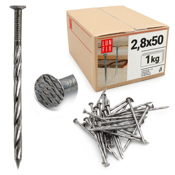 Gwoździe skręcane 2,8x50 mm 2 cale czarne 1kg