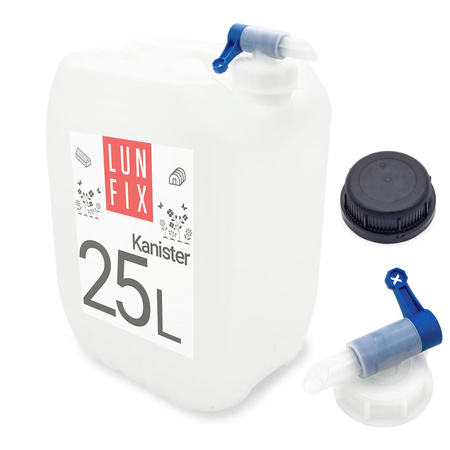 Kanister z kranem 25l zbiornik na wodę pojemnik baniak HDPE + nakrętka