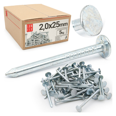 Gwoździe papowe 2x25 mm ocynkowane papiaki 5kg