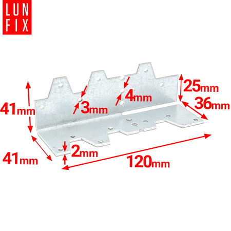 Kątownik gięty 41x41x120x2,0 KG1