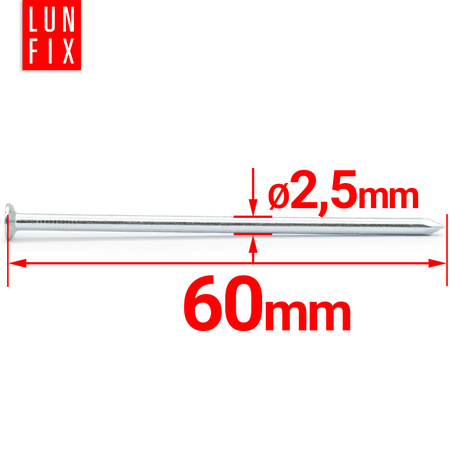 Gwoździe budowlane 2,5x60 mm 2,5" ocynkowane 5kg