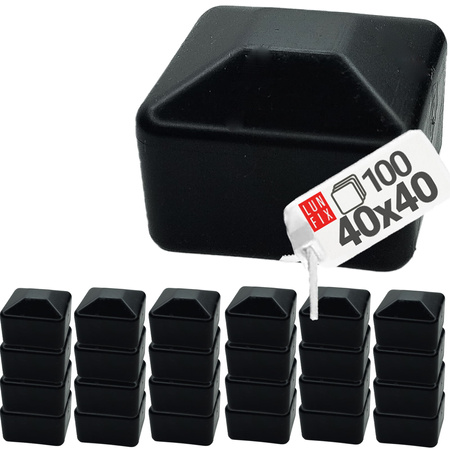 Nasadka na słupek 40x40 mm czarna daszek 100szt.