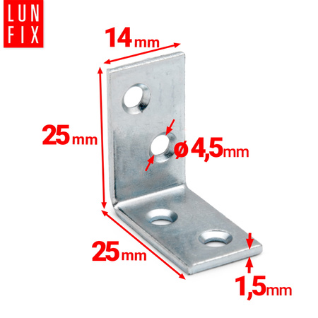 Kątownik wąski 25x25x14x1,5 1 szt.
