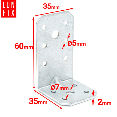 Kątownik z przetłoczeniem 60x35x35x2 KPL11 (10szt.)