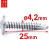Wkręty samowiercące 4,2x25mm podkładkowe do metalu WSPC 500szt.