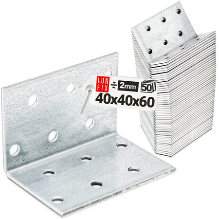 Kątownik montażowy 40x40x60x2 KM2 50szt.