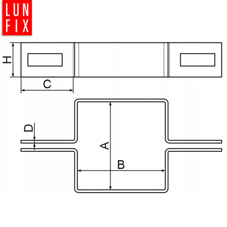 Obejma pośrednia 100x100 mm zielona komplet