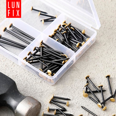 Gwoździe ozdobne do obrazków 2x35 mm złota szeroka główka 30szt.