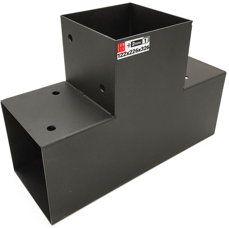 Łącznik belki kwadratowy T 120x120mm wspornik do kantówek 3 końce