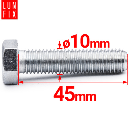 Śruba sześciokątna M10x45 ocynkowana DIN 933 klasa 8.8 1kg