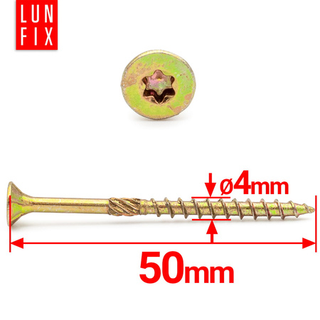 Wkręty ciesielskie stożkowe 4x50 do drewna KMWHT 300szt.