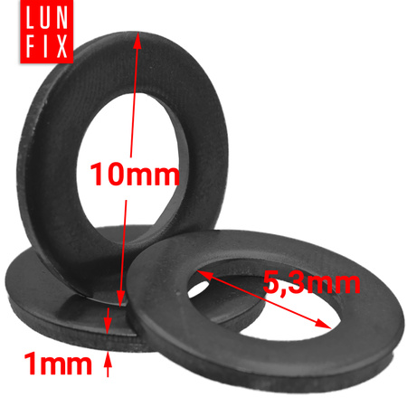 Podkładka okrągła M5 czarny ocynk DIN125 1kg