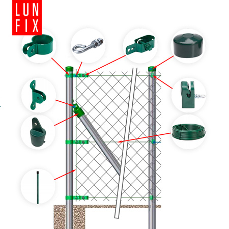 Siatka pleciona zielona 200cm oczko 50x50mm fi 2,5mm powlekana PVC 25mb