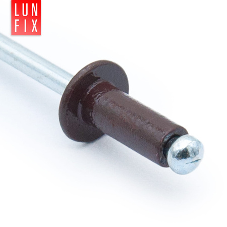 Nity zrywalne 4x10mm aluminiowo-stalowe brązowe RAL 8017 100szt.