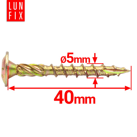 Wkręty ciesielskie talerzowe 5x40 do drewna WKCP 200szt.