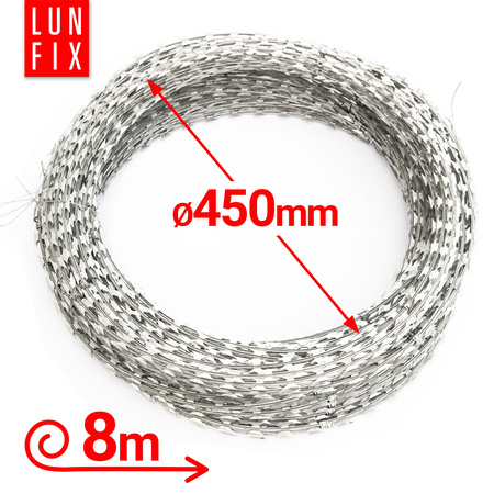 Drut ostrzowy żyletkowy Concertina zasieki 450mm 8mb