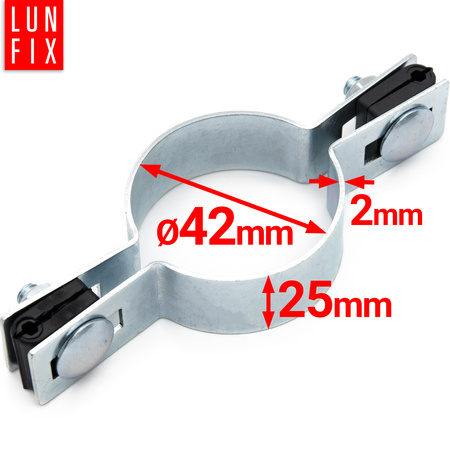 Obejma pośrednia fi42 mm srebrna komplet