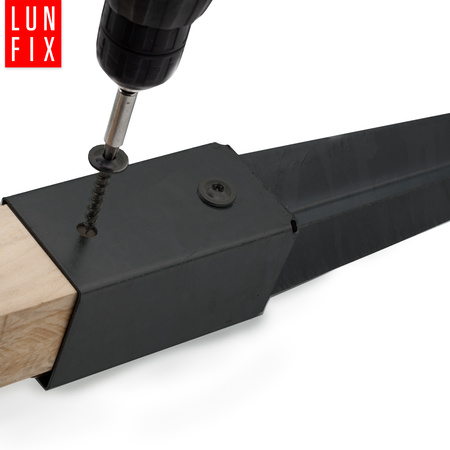 Podstawa słupa czarna wbijana 90x90 kotwa 750mm