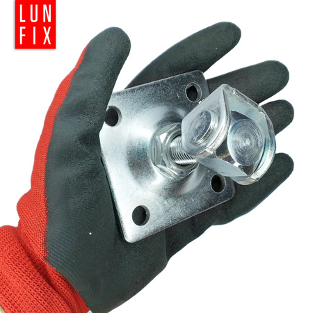 Zawias regulowany do bramy furtki M16 z płytą  80x80x3,0 mm