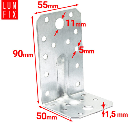 Kątownik z przetłoczeniem 90x50x55x1,5 KPS3 (10szt.)