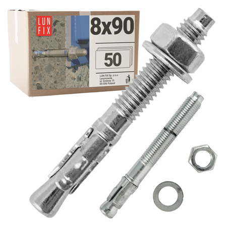 Kotwa ekspresowa do betonu M8 90mm pierścieniowa rozprężana 50 szt.