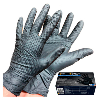 Rękawice robocze nitrylowe bezpudrowe 11 XXL czrane 50szt