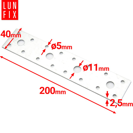 Łącznik płaski 200x40x2,5 LP4 10szt.