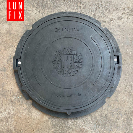 Właz do studni, klapa, pokrywa, studzienka, do szamba, DN 600 mm, 60 cm, Czarny A15 1,5t