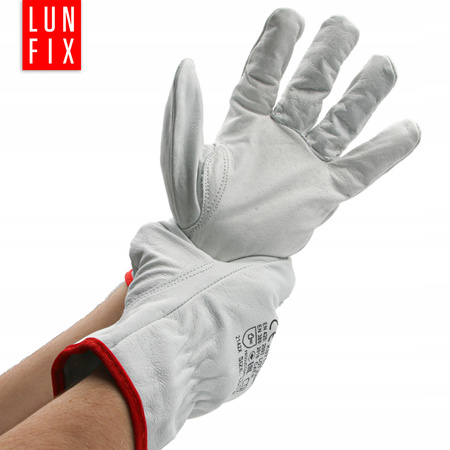 Rękawice robocze z koziej skóry 10 XL białe 12szt.