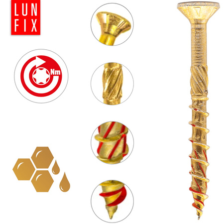 Wkręty ciesielskie stożkowe 6x280 do drewna KMWHT 100szt.