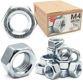 Nakrętka sześciokątna M4 DIN 934 klasa 6 ocynkowana 1kg