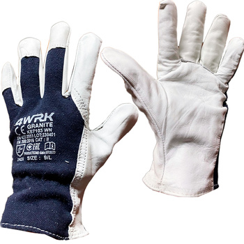 Rękawice robocze skórzane kozia skóra 9 L białe 1szt.