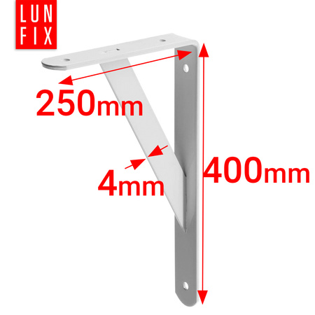 Wspornik półki 40x25cm wzmacniany stalowy