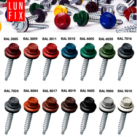 Wkręty farmerskie 4,8x20 samowiercące farmery RAL 8017 brąz WFD 250szt.