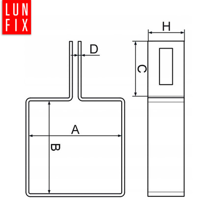 Obejma końcowa początkowa 60x60 mm końcowa zielona komplet