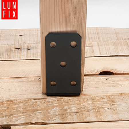 Podstawa słupa czarna typu U 70x120mm kotwa do przykręcania