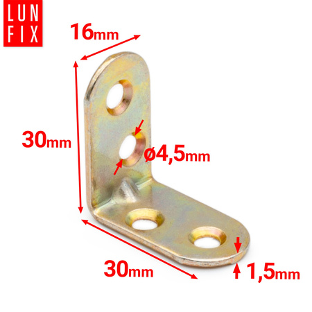 Kątownik meblowy 30x30x16x1,5 KR3 10szt.
